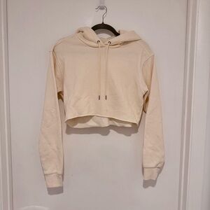 Cozi Cream Cropped Hoodie 🤍 Soft Fleece Neutral Pullover | XS